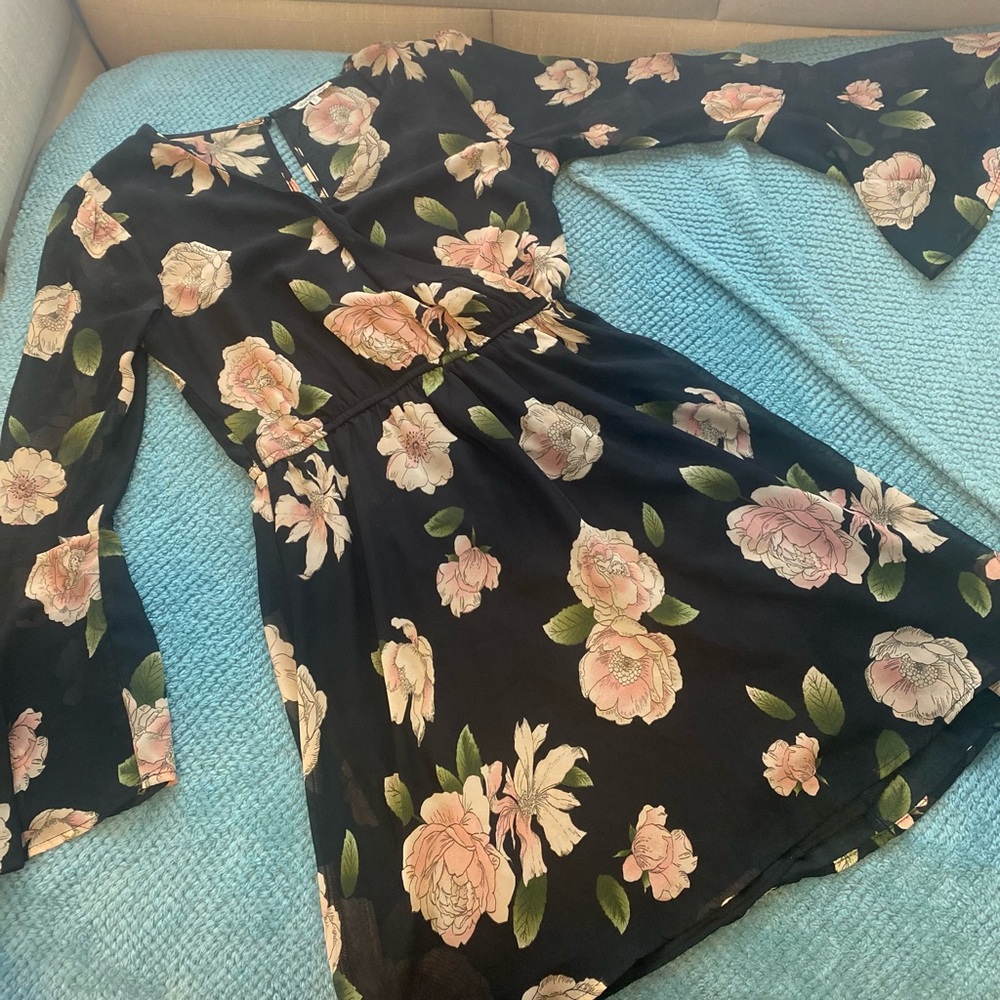 Black with blush flowers Size Medium